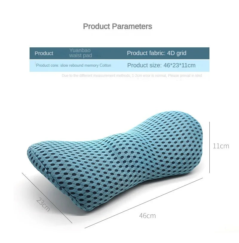 Breathable Memory Foam Cushion – Car Seat, Waist & Lumbar Support Pillow, Bed & Sleeping Interior Accessories
