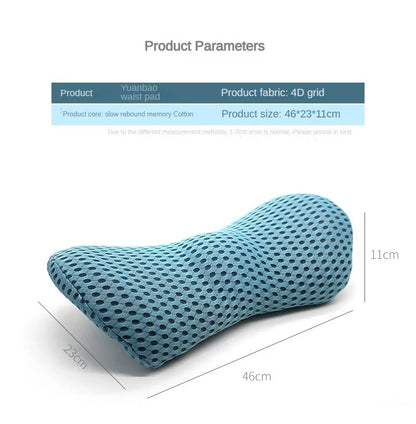 Breathable Memory Foam Cushion – Car Seat, Waist & Lumbar Support Pillow, Bed & Sleeping Interior Accessories