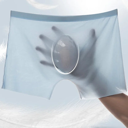Men's Transparent Ice Silk Boxer Shorts – Seamless Ultra-Thin Underwear for Comfortable Fit