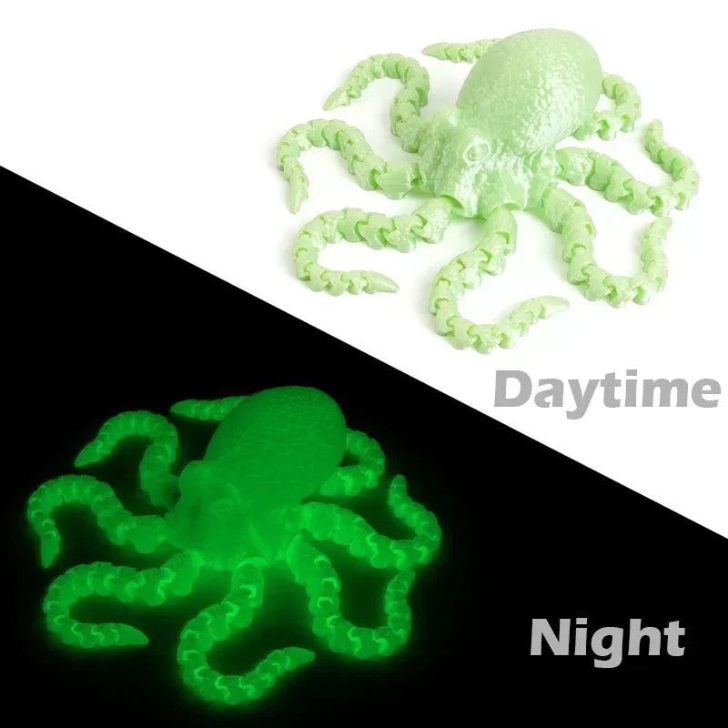 3D Printed Flexible Octopus Fidget Toy - Movable Joint Ocean Animal Desk Ornament and Kids Gift Decor