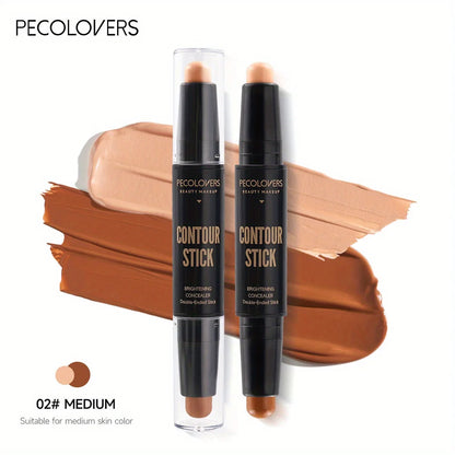 Double Head Contour Stick - Cream Concealer & Highlighter Makeup for Nose Sculpting and V Face Definition