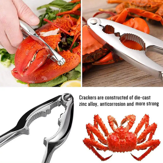 Stainless Steel Crab & Lobster Tool Set – Seafood Forks, Nutcracker & Sheller Kit for Crab Legs and Claws