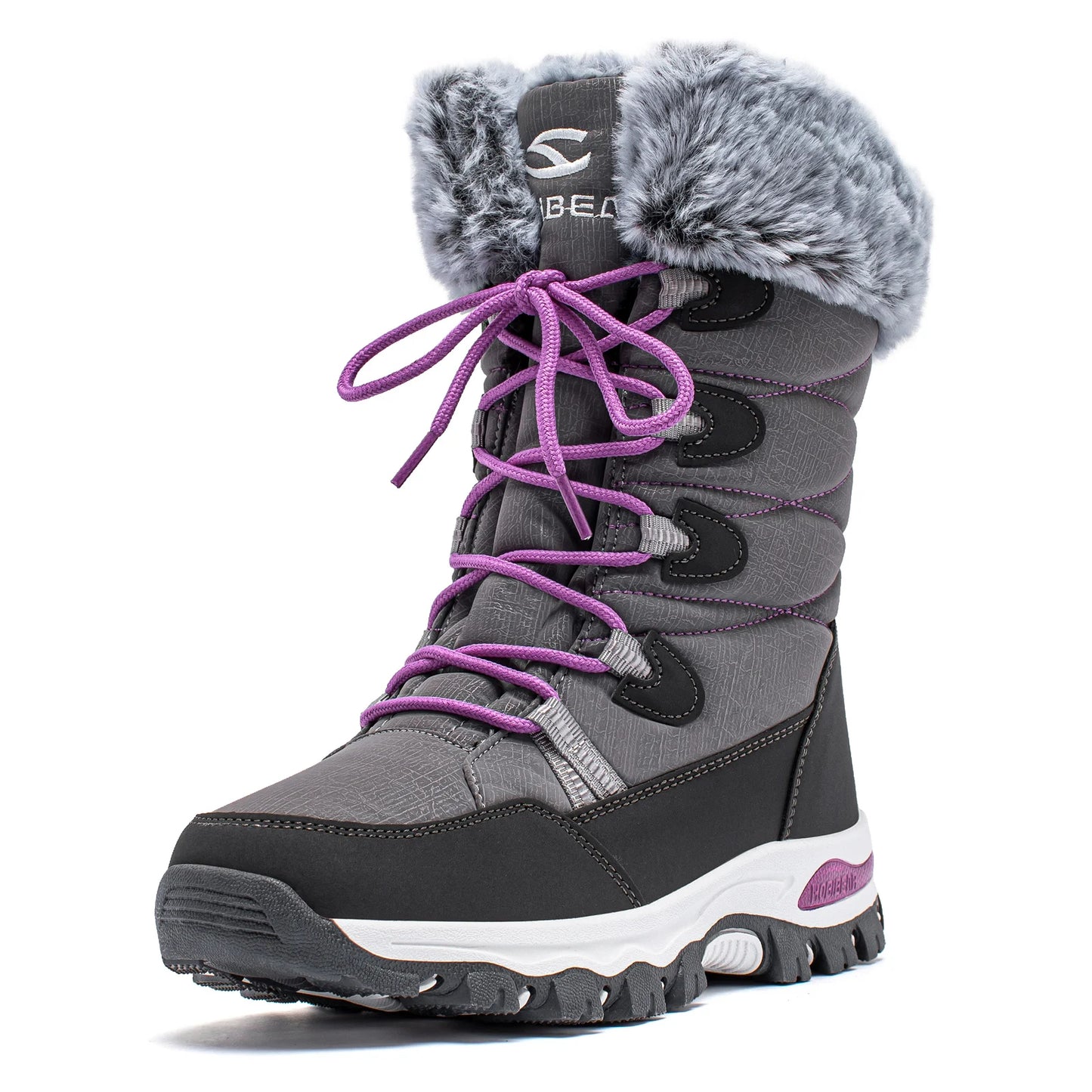 HOBIBEAR Women’s Winter Snow Boots – Waterproof Faux Fur Lined Non-Slip Lace-Up Outdoor Shoes