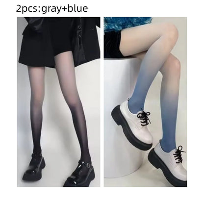 Women’s Sexy Gradient Pantyhose – Thin Transparent Candy Color Tights for Spring & Summer Hosiery