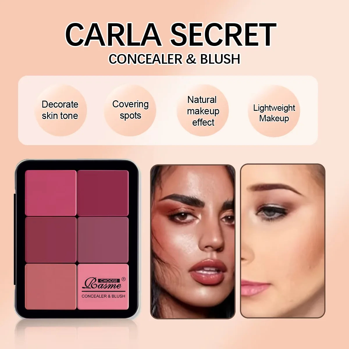 12-Color Concealer & Blush Palette - Matte Highlight Contour Makeup Kit