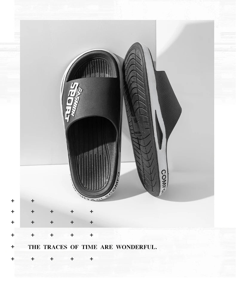2025 Men’s Summer Slippers – Soft PVC Outdoor Sports Sandals, Thick Anti-Slip Cool Beach & Home Slides