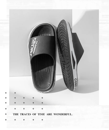 2025 Men’s Summer Slippers – Soft PVC Outdoor Sports Sandals, Thick Anti-Slip Cool Beach & Home Slides