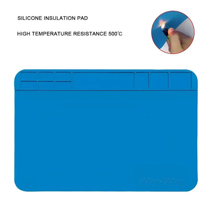 ESD Heat-Resistant Soldering Mat – Magnetic Silicone Work Pad for BGA Repair and Heat Insulation