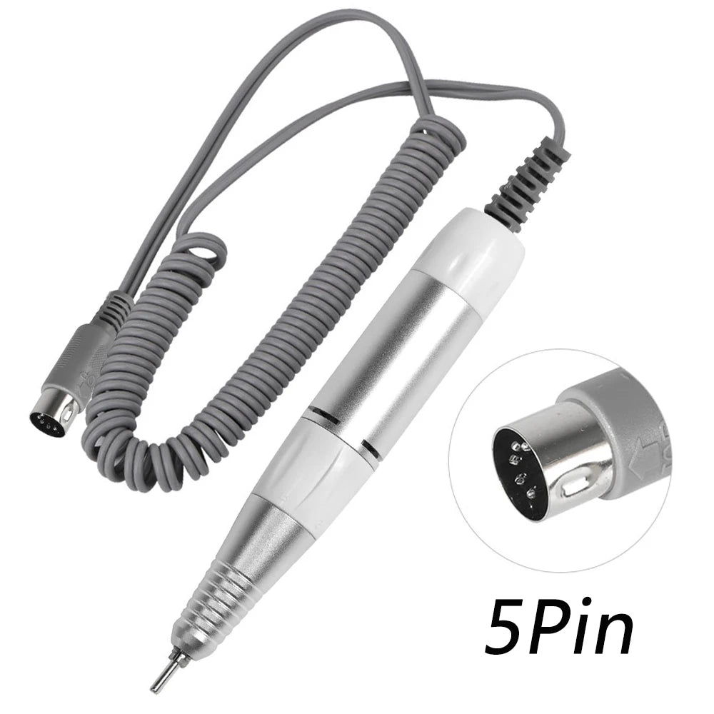5-Pin Electric Nail Drill Pen Handpiece - Manicure & Pedicure File, Polish and Grinding Machine Accessory