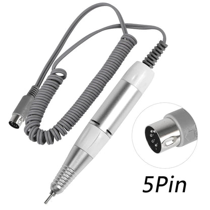 5-Pin Electric Nail Drill Pen Handpiece - Manicure & Pedicure File, Polish and Grinding Machine Accessory