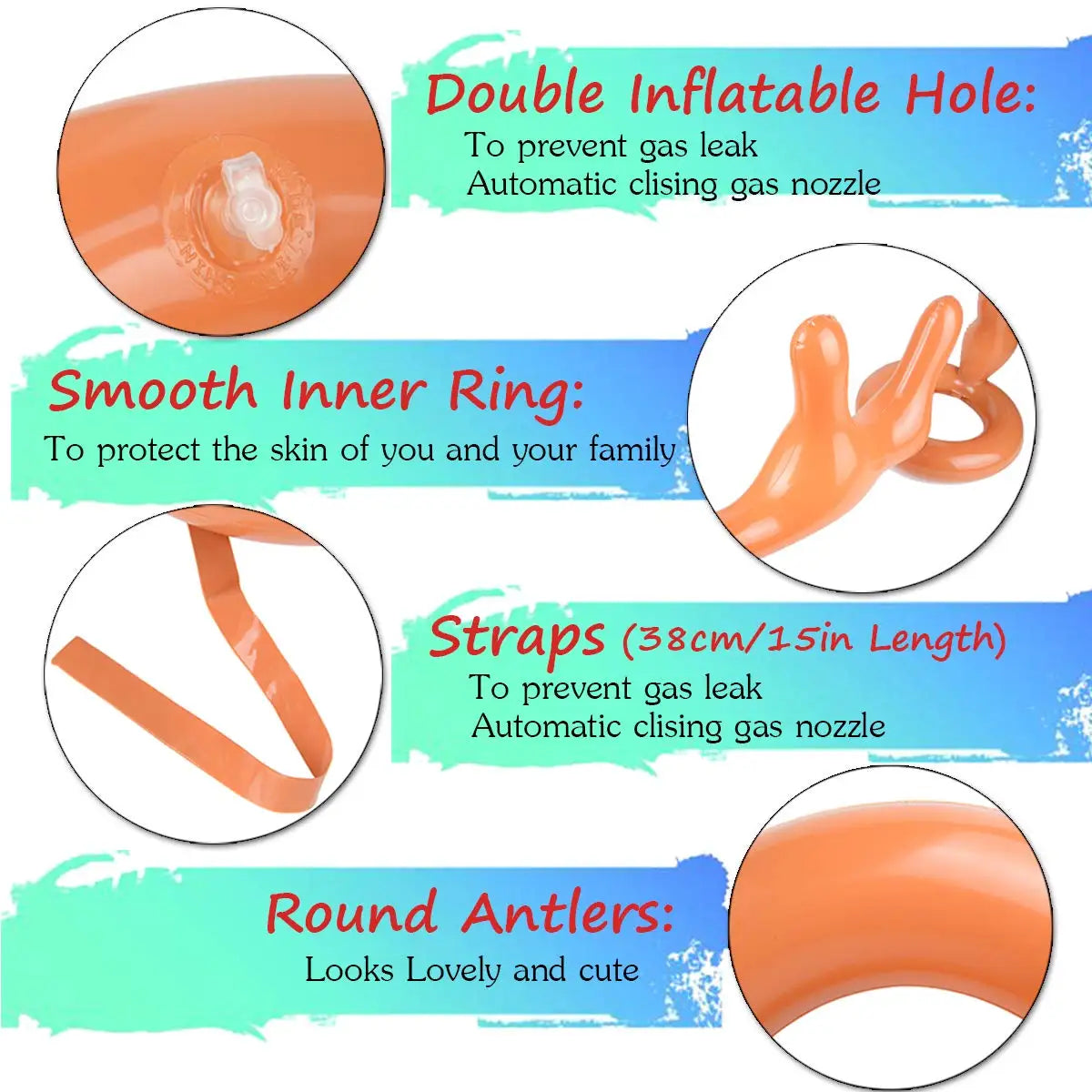 Inflatable Reindeer Antler Hat Ring Toss Game – Fun Xmas Party Toy for Kids, Adults & Family