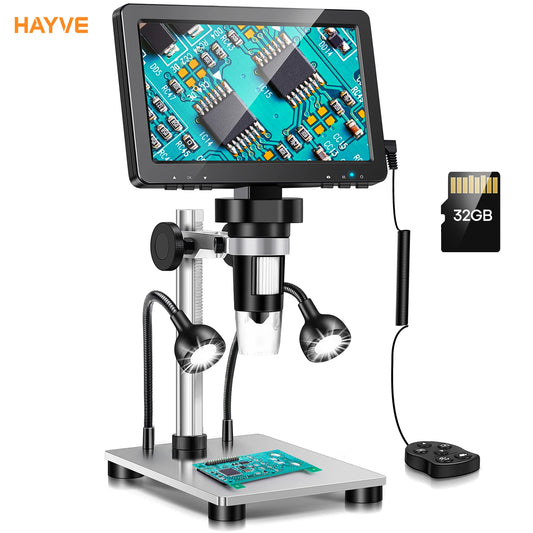 Hayve 7" Digital Microscope – 1200X Zoom, 12MP HD Camera Magnifier for Soldering & Phone Repair