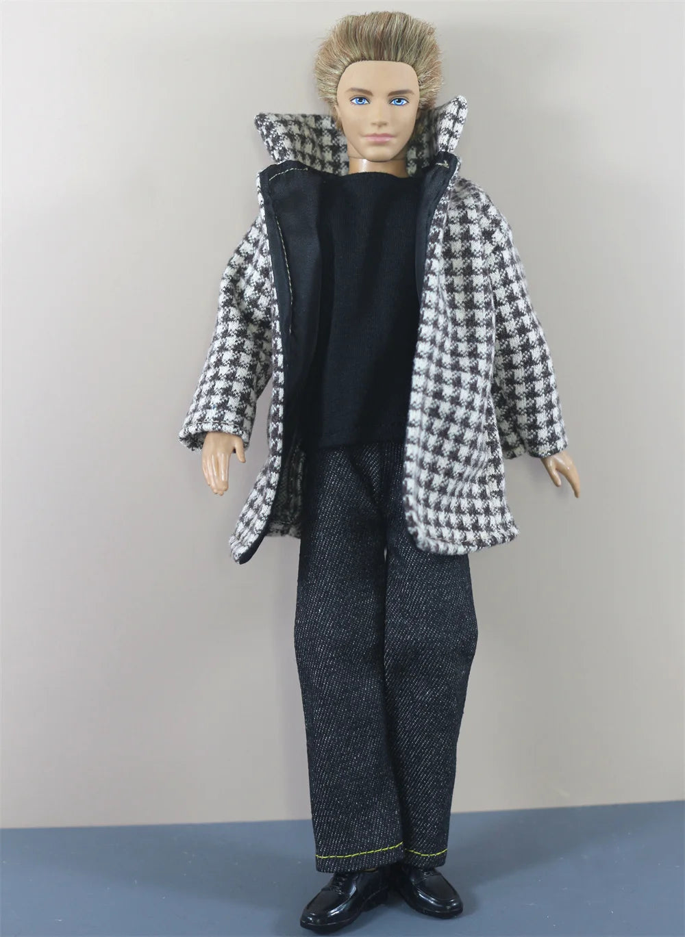 1 Set Woolen Overcoat Outfit for 12-inch Ken Doll – Multiple Styles Doll Clothes
