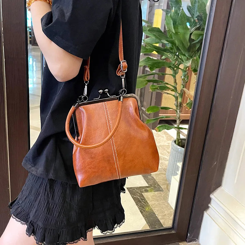 Vintage Brown Women’s Handbag – PU Leather Designer Shoulder & Crossbody Bag