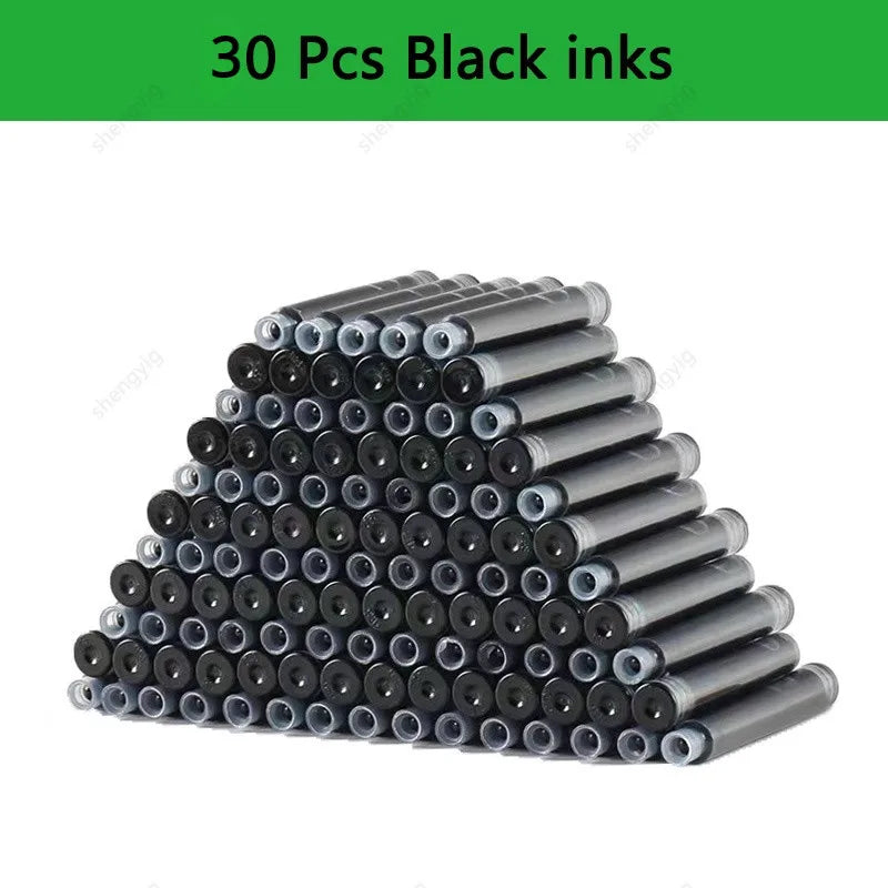 33PCS Kawaii Fountain Pen & Ink Set - Black Blue Red EF 0.38mm Replaceable Ink Pens for School Office Writing Supplies
