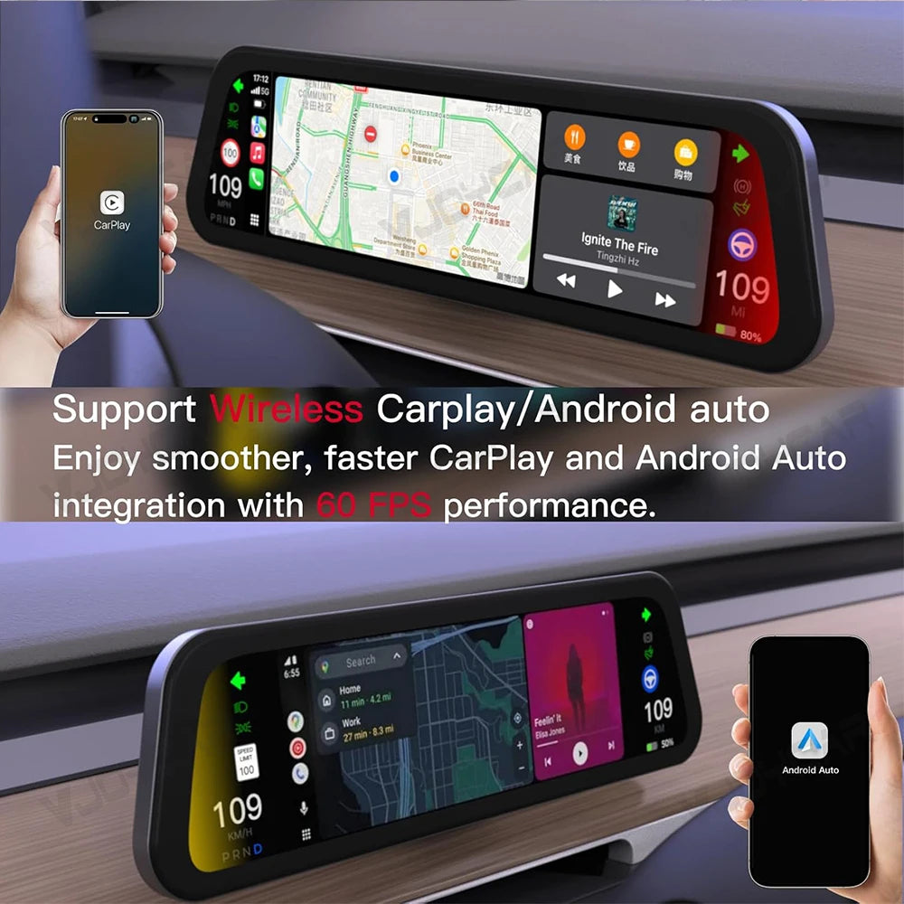 Gen 2 9.6" Instrument Display for Tesla Model 3 & Y – Blind Spot Reminder with OTA Upgrade, Juniper Dashboard