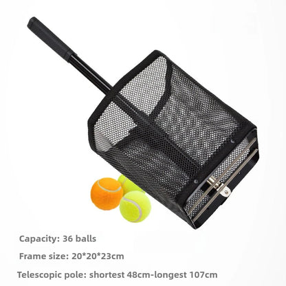 Scalable Tennis Ball Picker – Portable Large-Capacity Tennis Ball Collector with Stainless Steel Frame for Easy Sports Training Equipment and Court Use