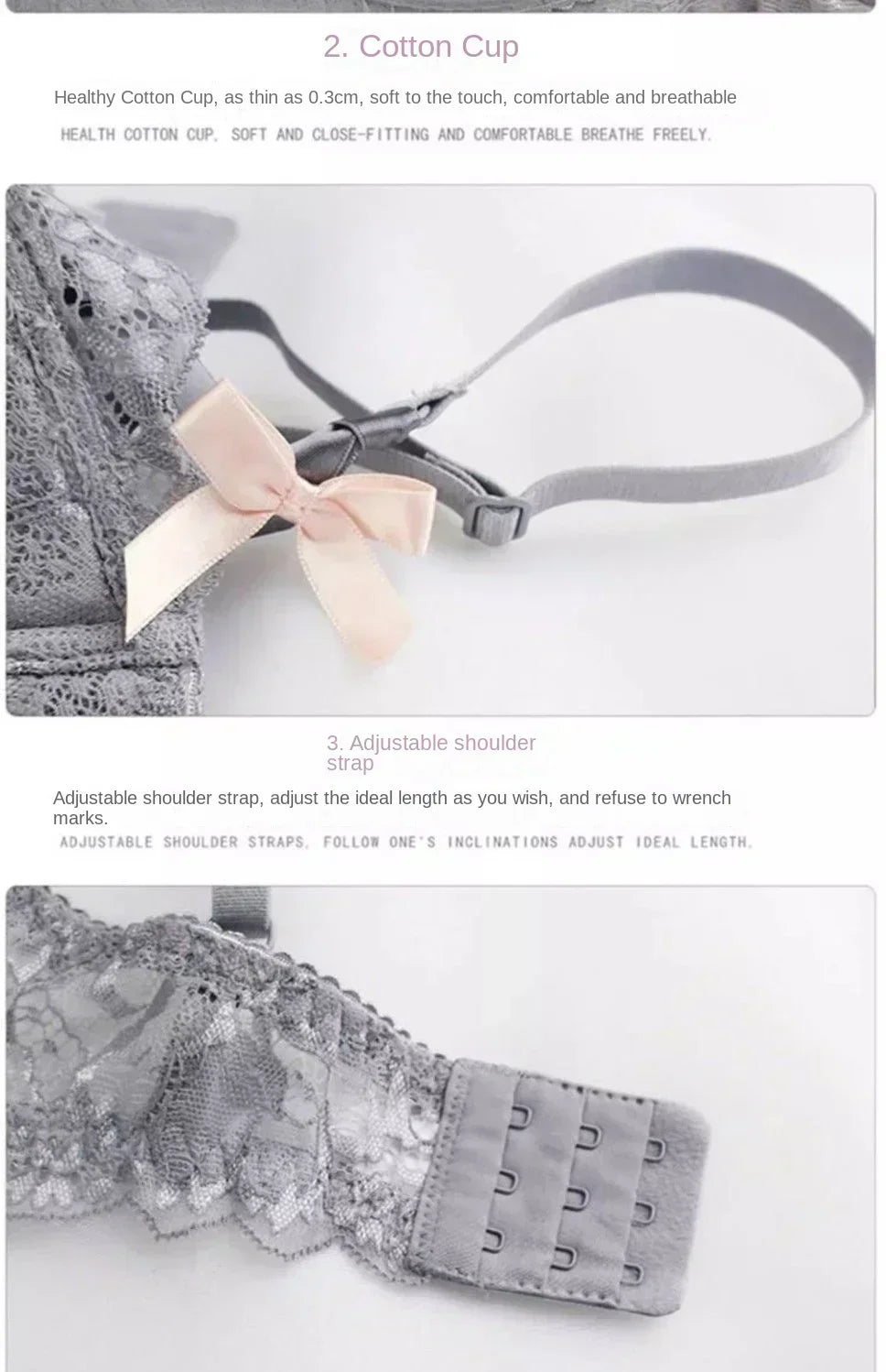 MOYISU French Romantic Lace Bra – Comfortable, Breathable & Sexy Slim Fit Underwear for Women