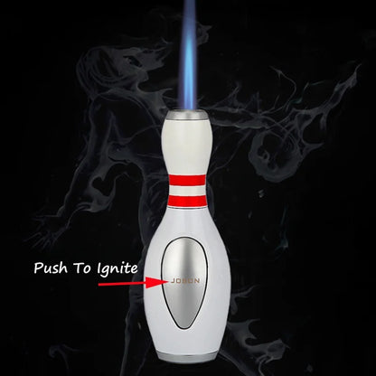 Jobon Bowling Ball Shaped Butane Gas Lighter – Windproof Jet Turbine Torch with Blue Flame, Metal Outdoor Gift