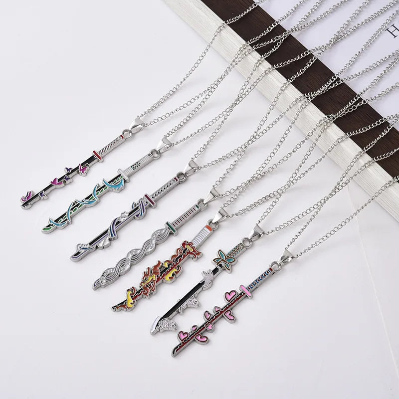 Demon Slayer Anime Necklace – Kimetsu no Yaiba Enamel Pendant Choker, Stainless Steel Cosplay Jewelry Gift