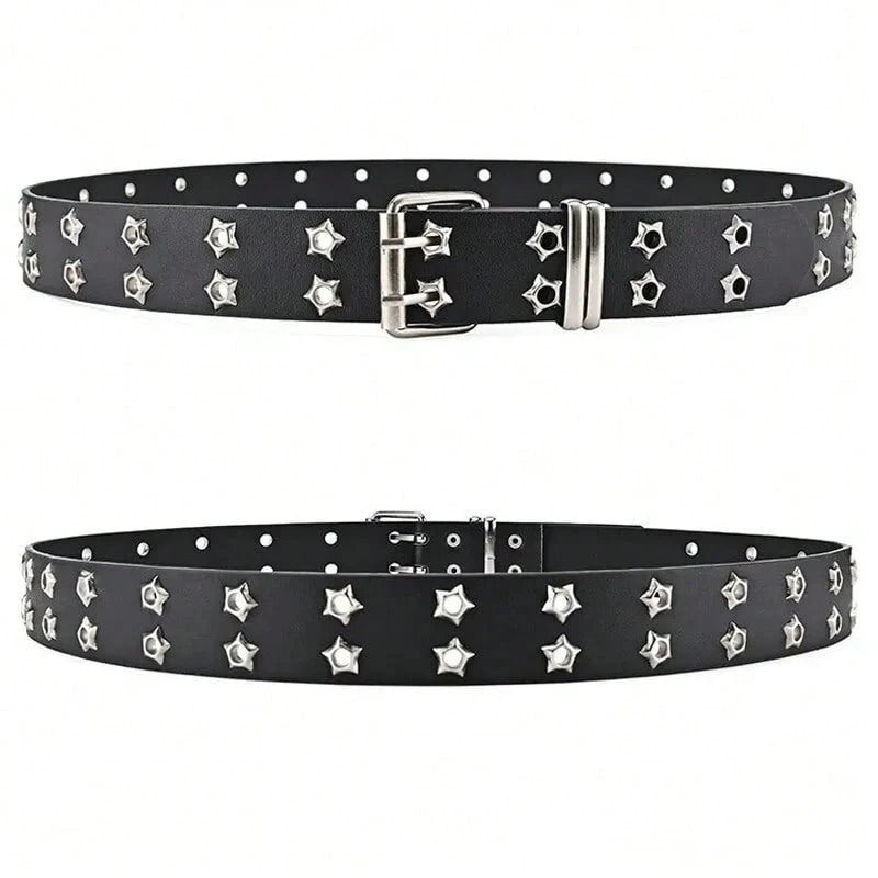 Women's Punk Hollow-Out Belt - Star Decor Fashion Waistband for Fall, Autumn & Halloween