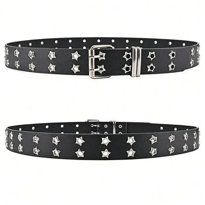 Women's Punk Hollow-Out Belt - Star Decor Fashion Waistband for Fall, Autumn & Halloween