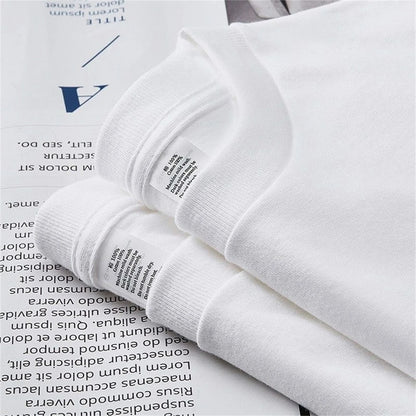 2PCS Unisex 100% Cotton White T-Shirts – Casual Loose Fit Short Sleeve Breathable Tees for Men & Women
