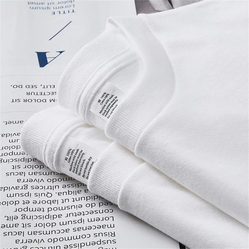 2-Pack Unisex 100% Cotton T-Shirts - Breathable Loose-Fit Short Sleeve Casual Tees