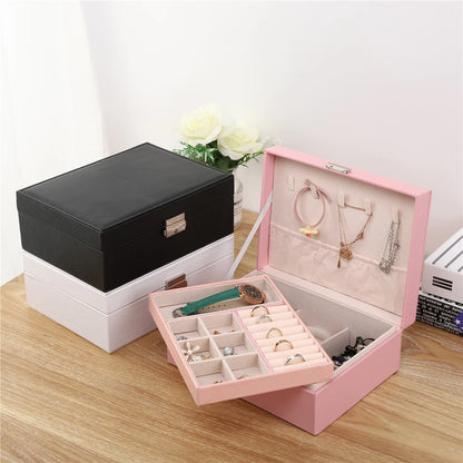 Large Capacity Jewelry Storage Box – Multi-Compartment Organizer for Rings, Necklaces & Earrings