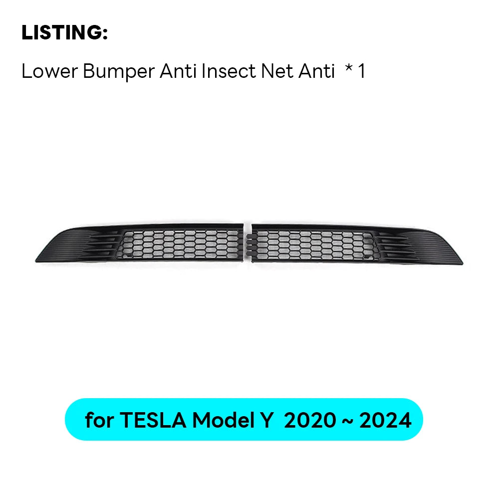 Tesla Model Y 2020-2024 Lower Bumper Anti-Insect Net – Dustproof Front Vent Grille Cover