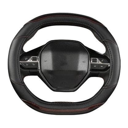 Peugeot 3008/4008/5008 Carbon Fiber & PU Leather Steering Wheel Cover — Car Interior Accessory