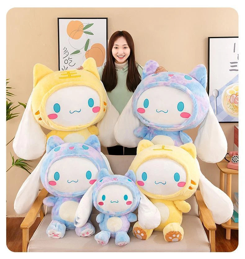 Kawaii Sanrio Cinnamoroll Plushie Toy – Heart Shaped Soft Stuffed Doll, Cute Japanese Cartoon Toy for Children's Birthday Gift