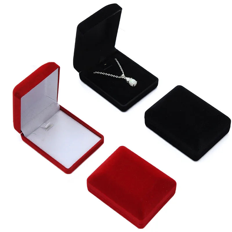 Velvet Necklace & Pendant Box — Jewelry Organizer and Gift Storage Container for Trinkets