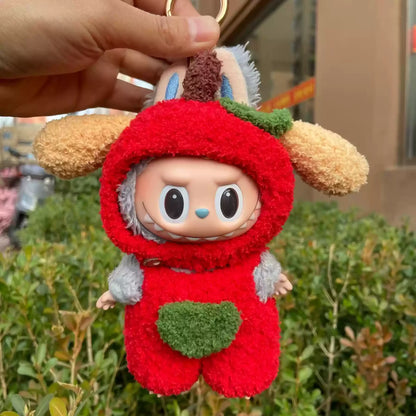 Labubu 17cm Heartbeat Macaron Monkey Toy – Stand-Up Dress-Up Jacket & Pants Suit