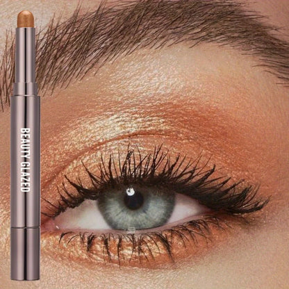 BEAUTY GLAZED 10-Color Eyeshadow Stick – Long-Lasting Waterproof Matte & Shimmer Eye Pen with Double-Head Brush