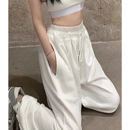 Oversized Women's Sweatpants - High Waist, Casual Baggy Joggers, Fashionable Streetwear Harajuku Trousers