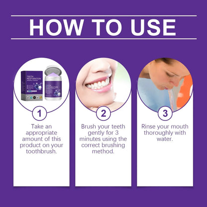 Teeth Restoration Mineral Powder — Enamel Strengthening & Whitening Dental Care Supplement