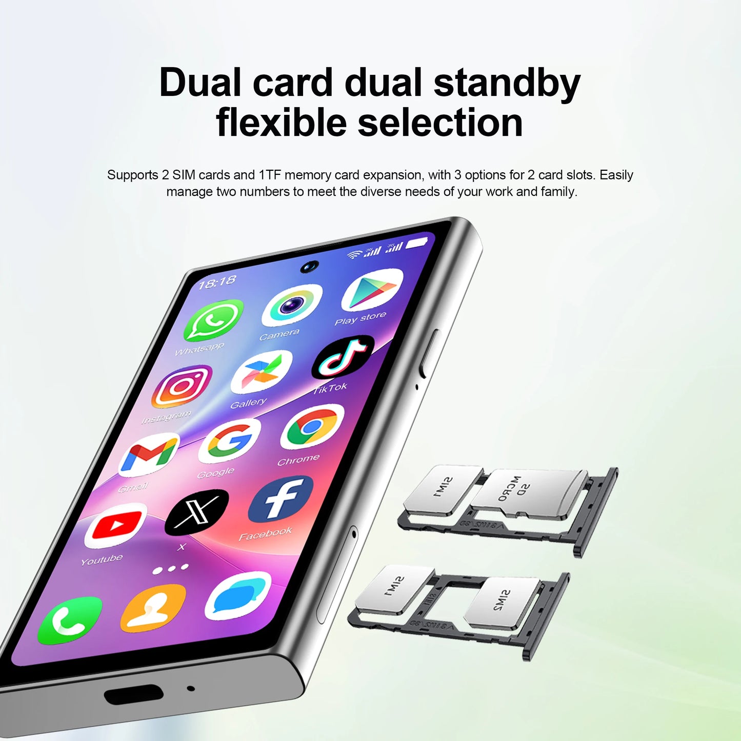 SERVO S27 Mini Android Smartphone - 4.0" Display, 2GB+16GB, 3G Dual SIM, WiFi, GPS & Face ID