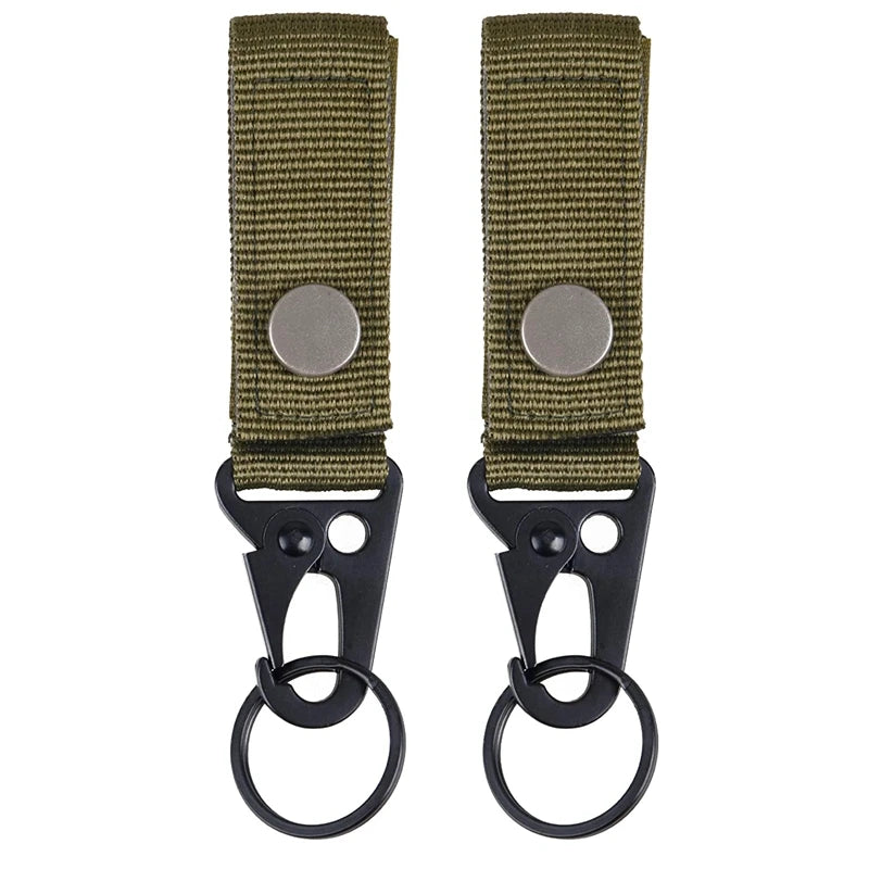 Tactical Molle Keychain with Metal Hook – Nylon Backpack Key Holder