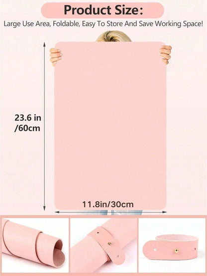 Portable Nail Art Armrest Mat - 1/2PCS Foldable Soft Microfiber Leather Table Pad for Nail Salons