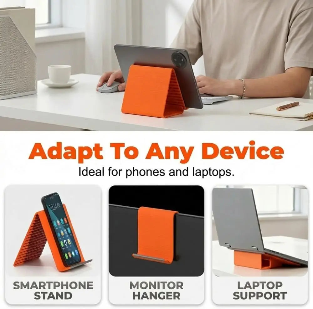 Foldable Silicone Phone Holder Stand - Adjustable Multi-Angle Desktop Stand for iPhone, iPad & Tablet