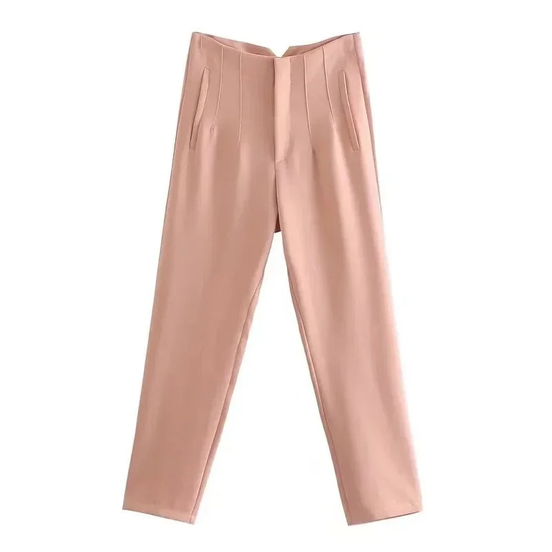 Women High Waist Office Pants - Fashion Formal Pencil Trousers for Workwear Business & Casual Outfits