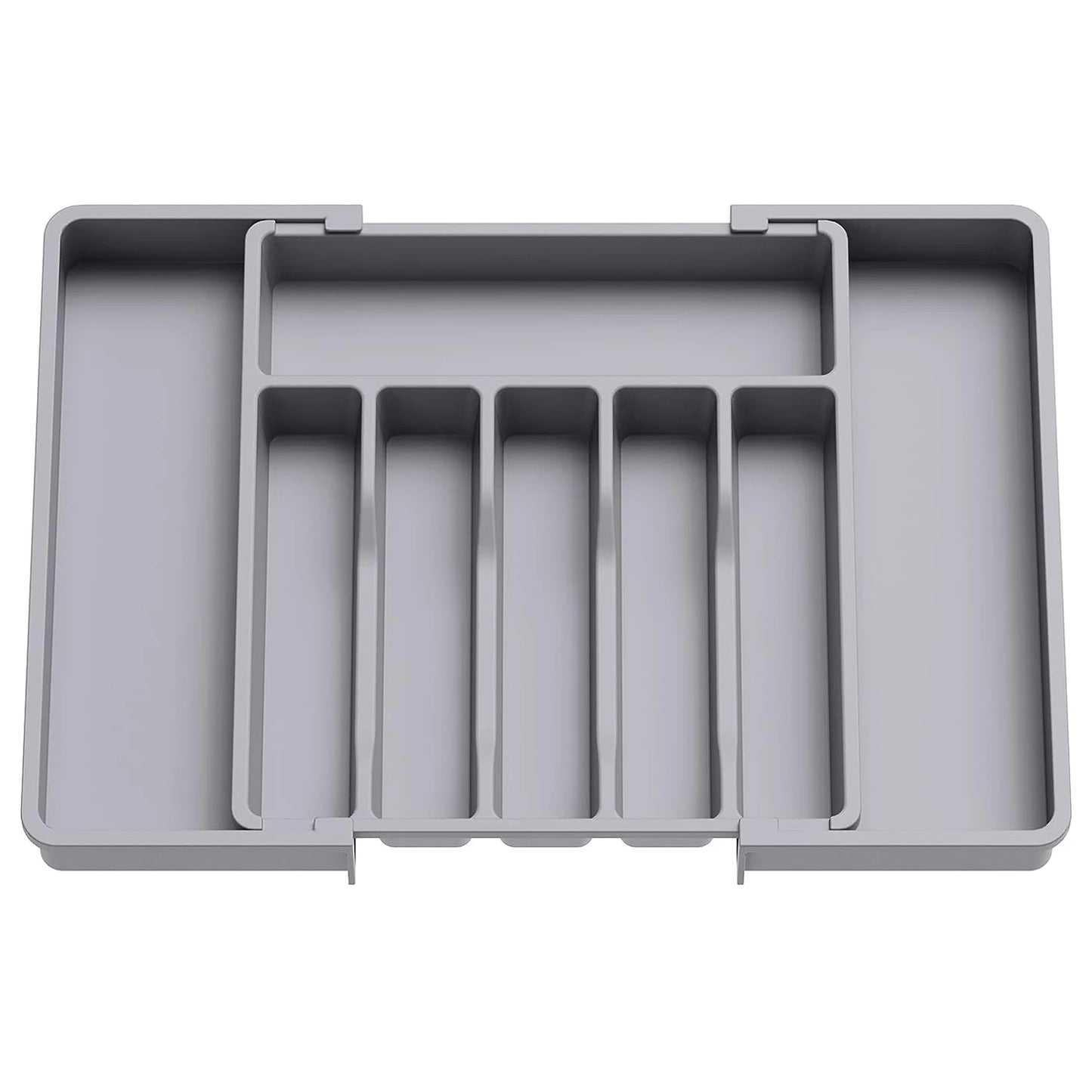 Adjustable Flatware Organizer Tray with Dividers – Plastic Utensil Holder for Spoons, Forks & Knives