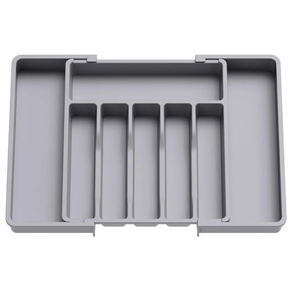 Adjustable Flatware Organizer Tray with Dividers – Plastic Utensil Holder for Spoons, Forks & Knives