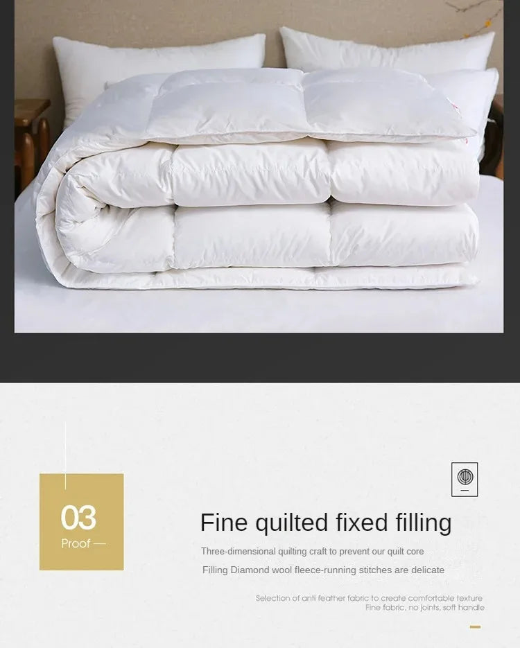 95% White Goose Down Duvet – Five-Star Hotel Quality, Warm Double or Single Goose Down Comforter