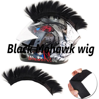 Creative Motorcycle Helmet Mohawk Wig – Electric Helmet Decoration Cosplay Accessories for Motorbike