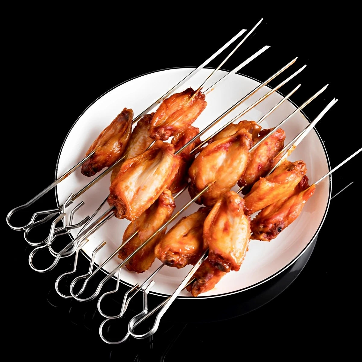 Stainless Steel Oven Grill Cage – Heat-Resistant Non-Stick BBQ Meat Skewer Rotisserie Kebab Maker