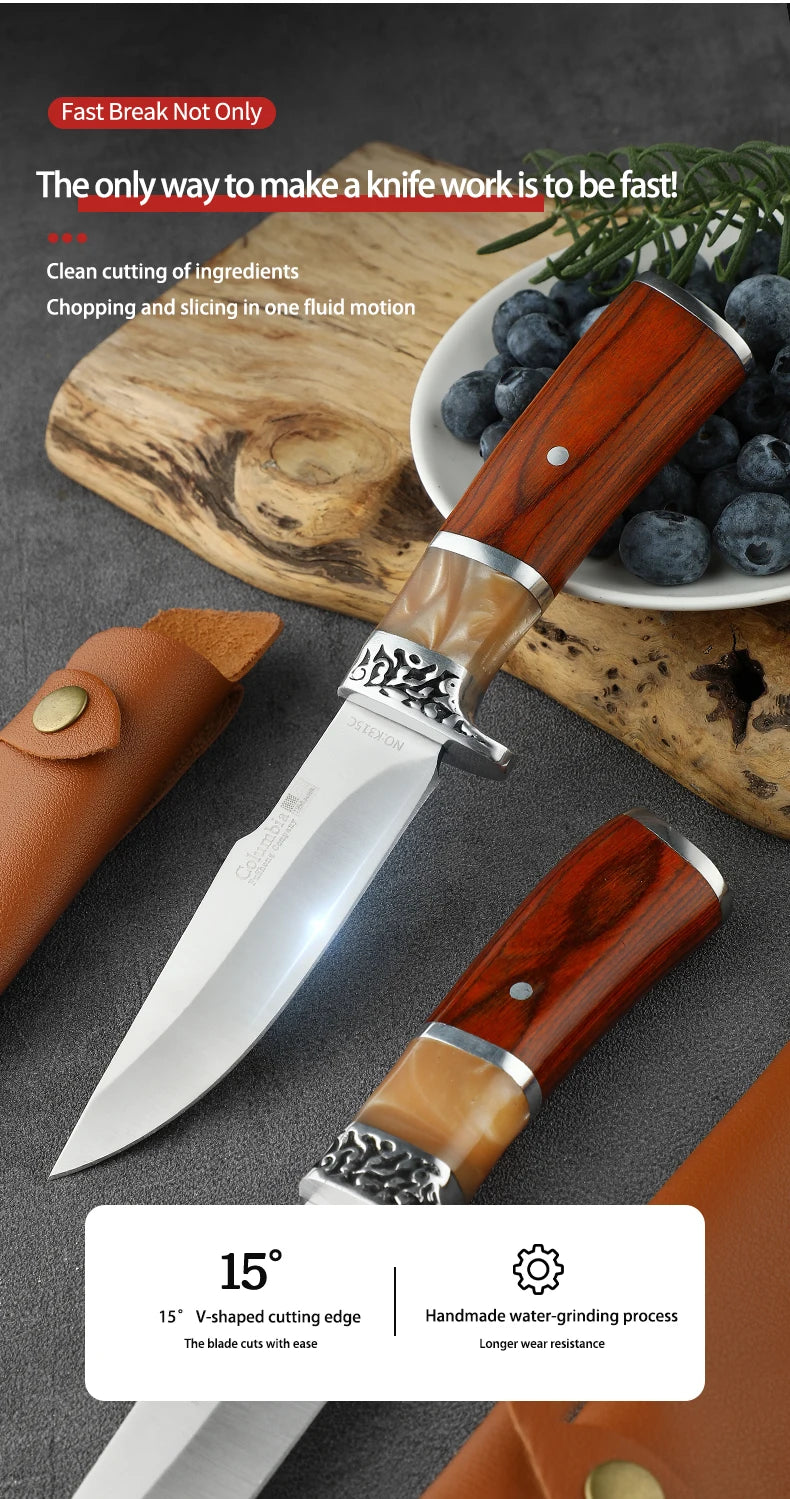 Wild Survival Self-Defense Mini Knife – Portable Stainless Steel Pocket Knife for Outdoor Camping, Fruit & Meat Cutting