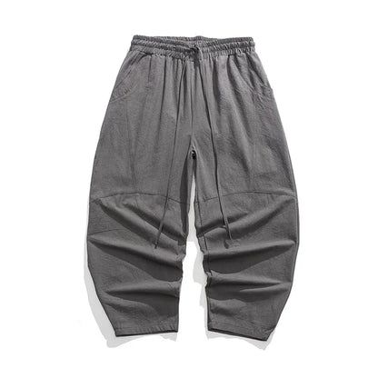 Men’s Spring Loose Harem Pants – Linen Oversized Sweatpants, High-Quality Casual Brand Trousers