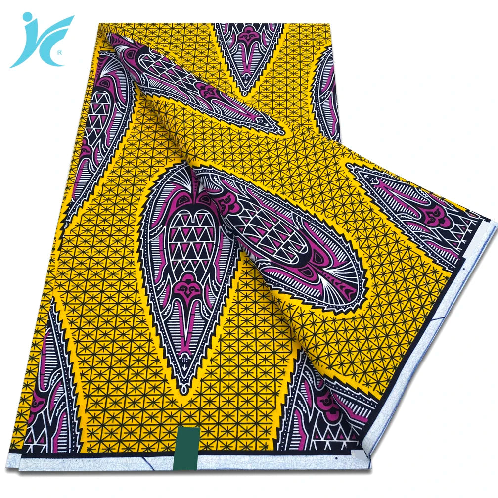 Classic African Wax Fabric - 100% Cotton Soft Ankara Pagne for Women's Dresses